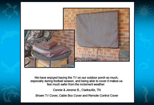 Solid Color TV Cover. 17 Colors to choose from. Click here.
